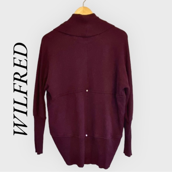 Aritzia Wilfred Diderot Cocoon Cardigan In Burgundy Open Front Top Sweater XS - Picture 3 of 9